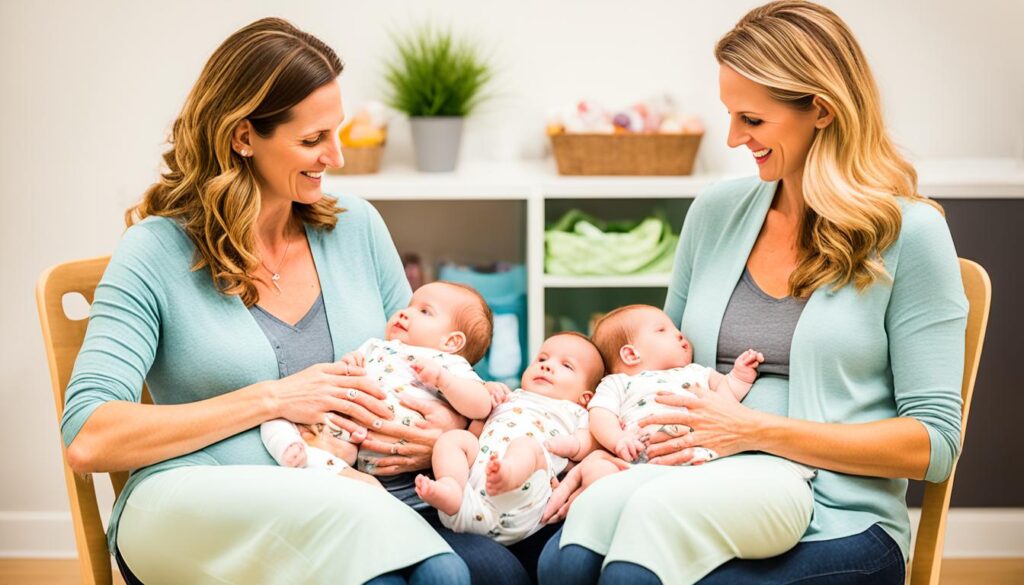 Zwillinge Stillen - Zwei Kinder an Mutters Brust